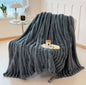 Ultra-Soft Faux Fur Ribbed Fleece Throw Blanket in Double/King Size for Cozy Home Comfort