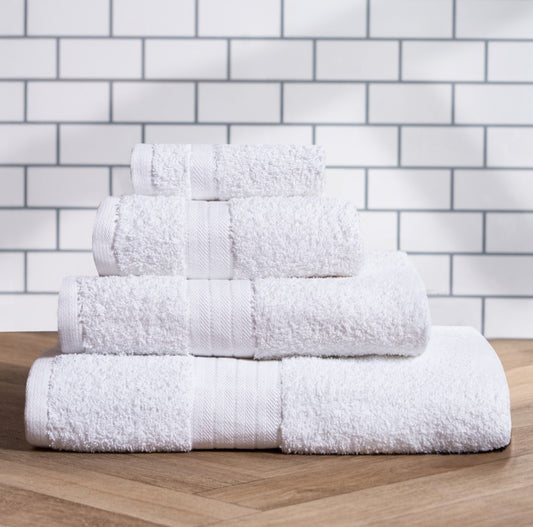 CleanR Soft & Absorbent Bath Towels -  for Bathroom Use - White towels for Everyday Use