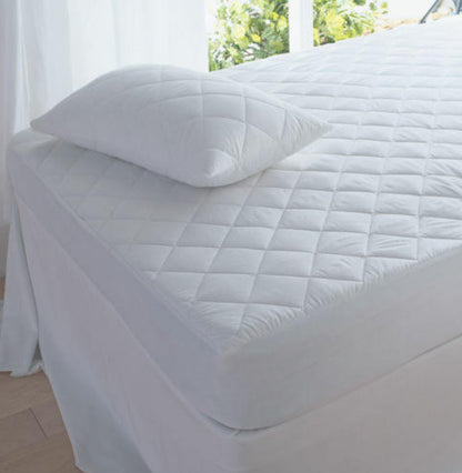 Luxury Quilted Mattress Protector - Fully Elasticated with 30cm Deep Skirt for Easy Fitting and Comfort