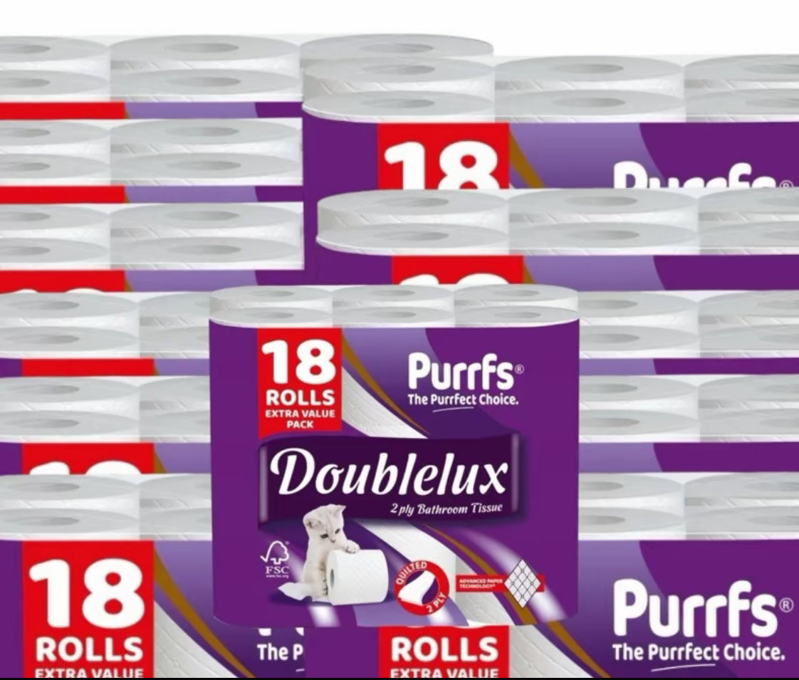 2ply Toilet Roll 18 , 36 ,54, 108 Rolls Extra Value Pack for Bathroom Tissue