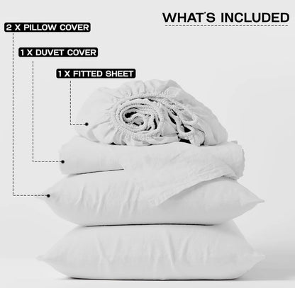 Black luxury stripe 4 piece bedding set